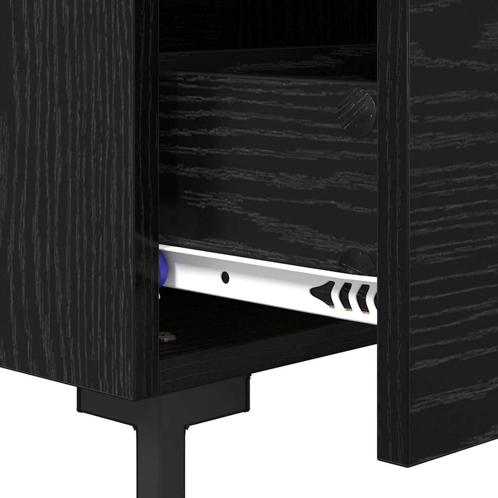 vidaXL Κομοδίνο Μαύρη Οξυά 40 x 35 x 47,5 εκ Επεξεργασμένο ξύλο