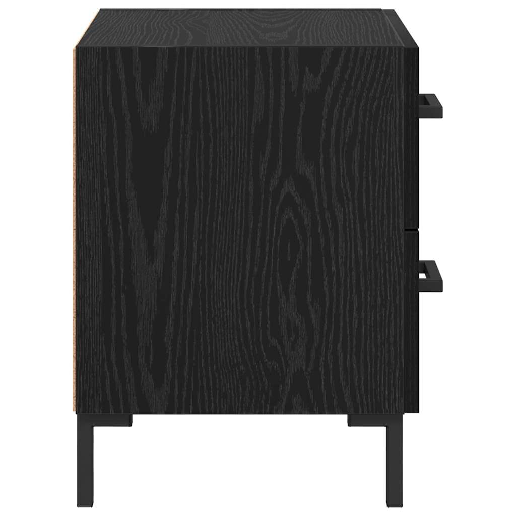 vidaXL Κομοδίνο Μαύρη Οξυά 40 x 35 x 47,5 εκ Επεξεργασμένο ξύλο