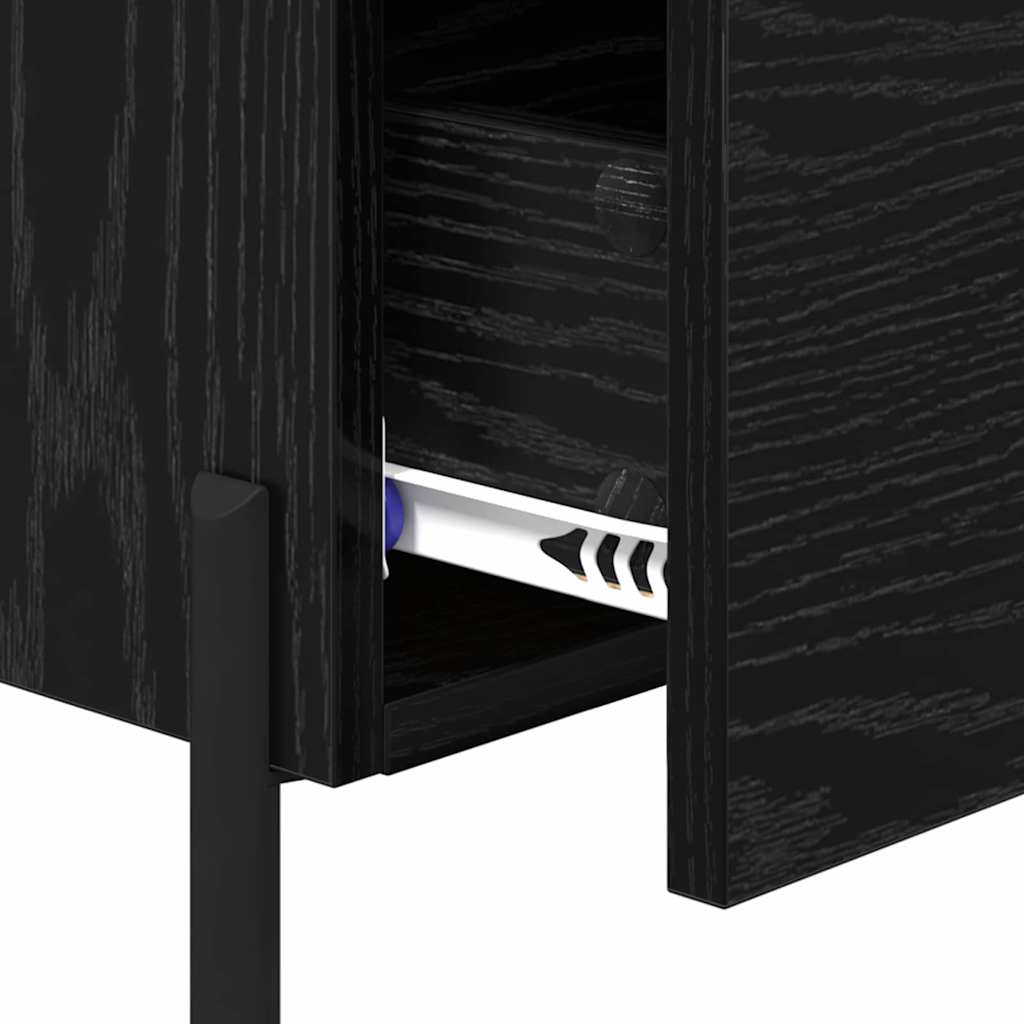 vidaXL Κομοδίνο 2 pcs Μαύρη Οξυά 40 x 35 x 47,5 εκ Επεξεργασμένο ξύλο