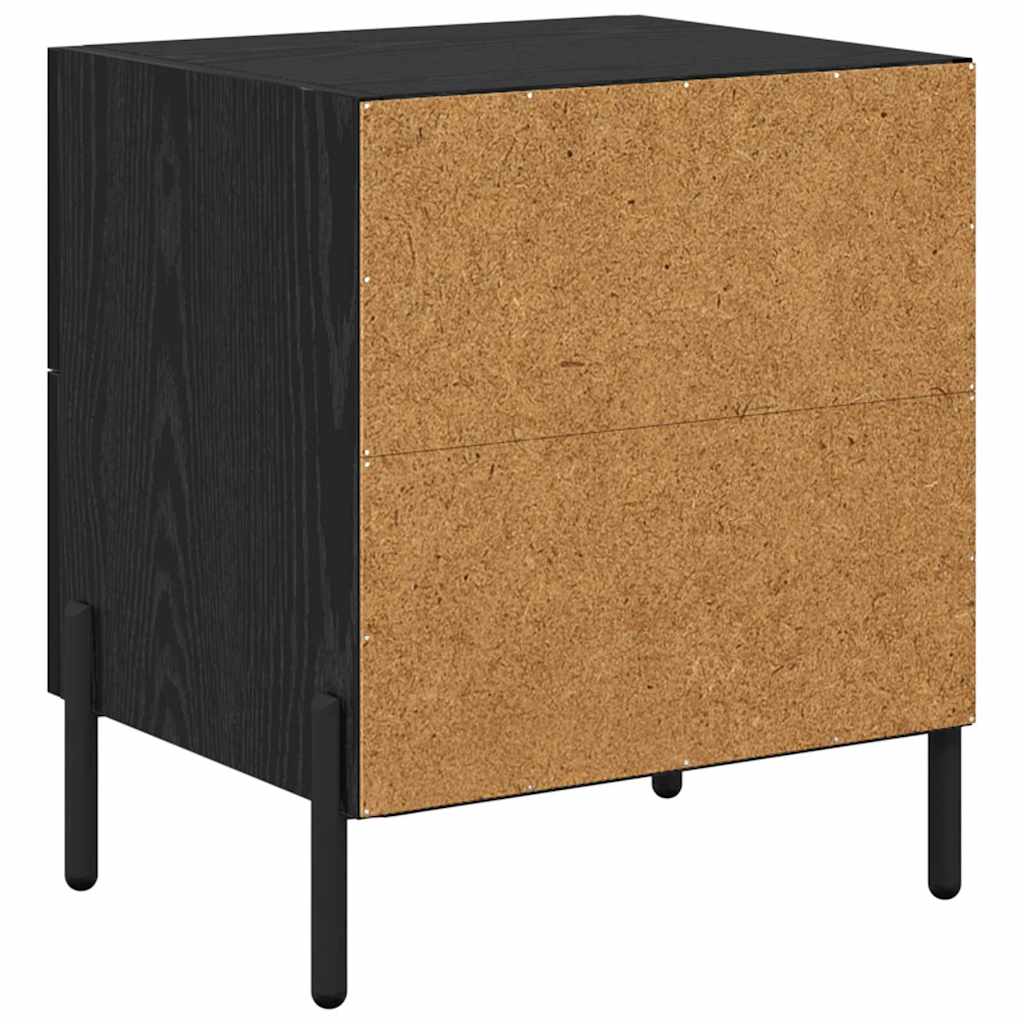 vidaXL Κομοδίνο 2 pcs Μαύρη Οξυά 40 x 35 x 47,5 εκ Επεξεργασμένο ξύλο