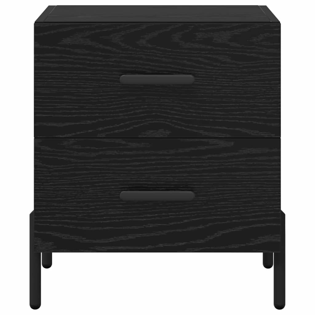 vidaXL Κομοδίνο 2 pcs Μαύρη Οξυά 40 x 35 x 47,5 εκ Επεξεργασμένο ξύλο