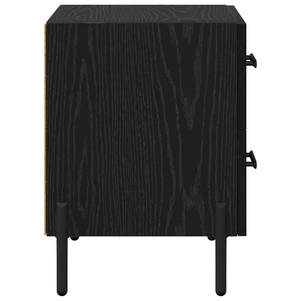 vidaXL Κομοδίνο 2 pcs Μαύρη Οξυά 40 x 35 x 47,5 εκ Επεξεργασμένο ξύλο