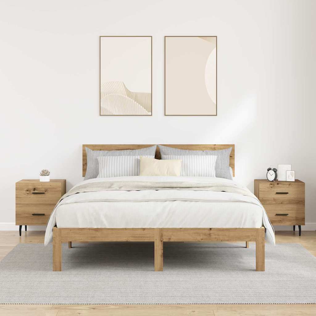 vidaXL Κομοδίνο 2 pcs Artisan Oak 40 x 35 x 47,5 εκ Επεξεργασμένο ξύλο
