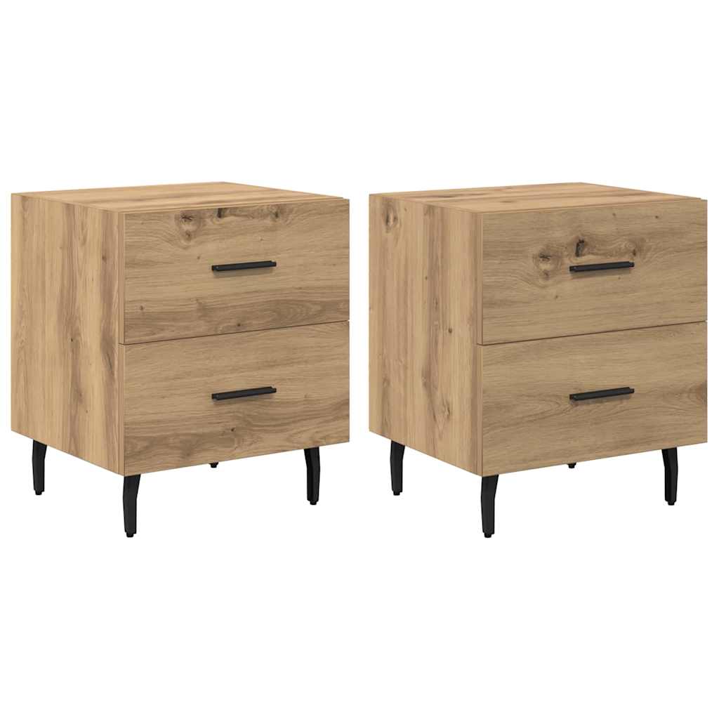vidaXL Κομοδίνο 2 pcs Artisan Oak 40 x 35 x 47,5 εκ Επεξεργασμένο ξύλο