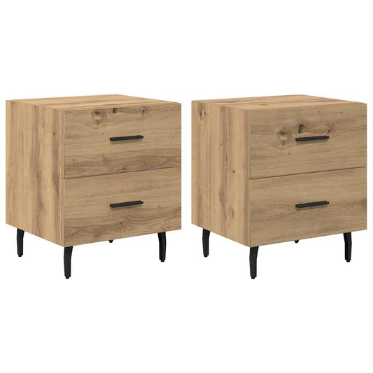 vidaXL Κομοδίνο 2 pcs Artisan Oak 40 x 35 x 47,5 εκ Επεξεργασμένο ξύλο