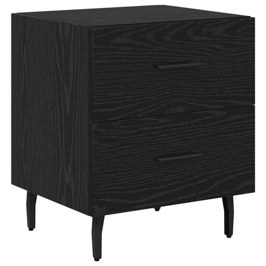vidaXL Κομοδίνο Μαύρη Οξυά 40 x 35 x 47,5 εκ Επεξεργασμένο ξύλο