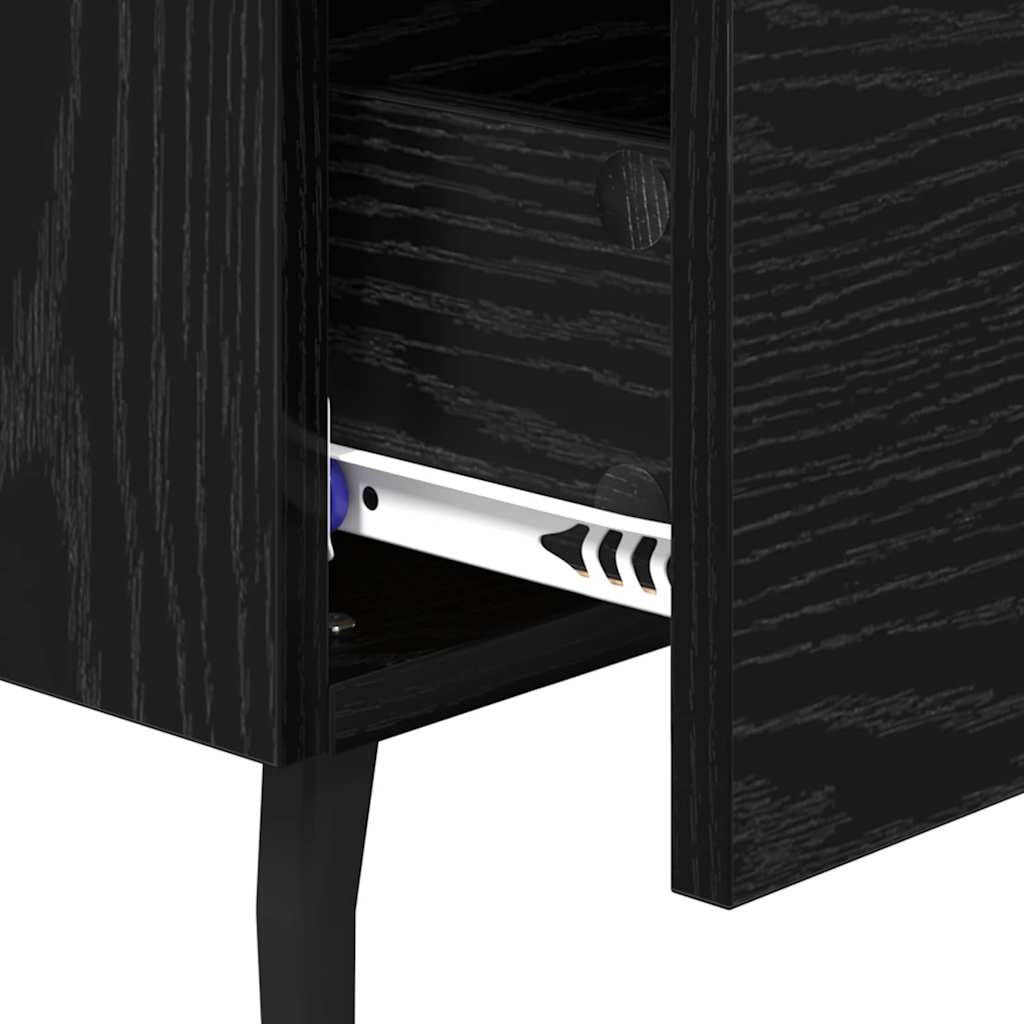 vidaXL Κομοδίνο 2 pcs Μαύρη Οξυά 40 x 35 x 47,5 εκ Επεξεργασμένο ξύλο