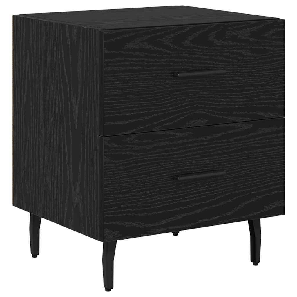 vidaXL Κομοδίνο 2 pcs Μαύρη Οξυά 40 x 35 x 47,5 εκ Επεξεργασμένο ξύλο