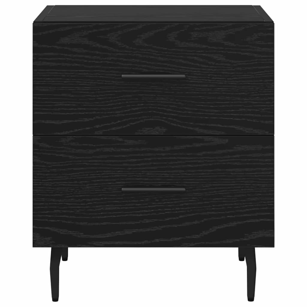 vidaXL Κομοδίνο 2 pcs Μαύρη Οξυά 40 x 35 x 47,5 εκ Επεξεργασμένο ξύλο