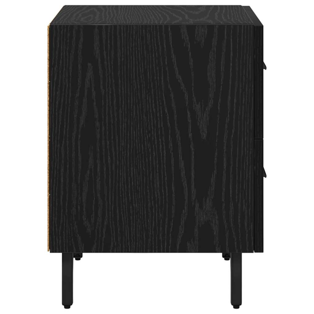 vidaXL Κομοδίνο 2 pcs Μαύρη Οξυά 40 x 35 x 47,5 εκ Επεξεργασμένο ξύλο