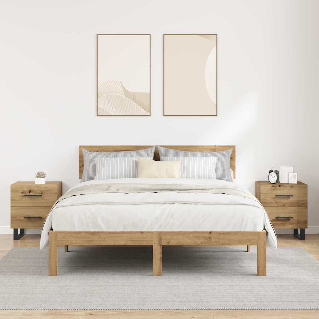 vidaXL Κομοδίνο 2 τμχ. Artisan Oak 40 x 35 x 47,5 εκ