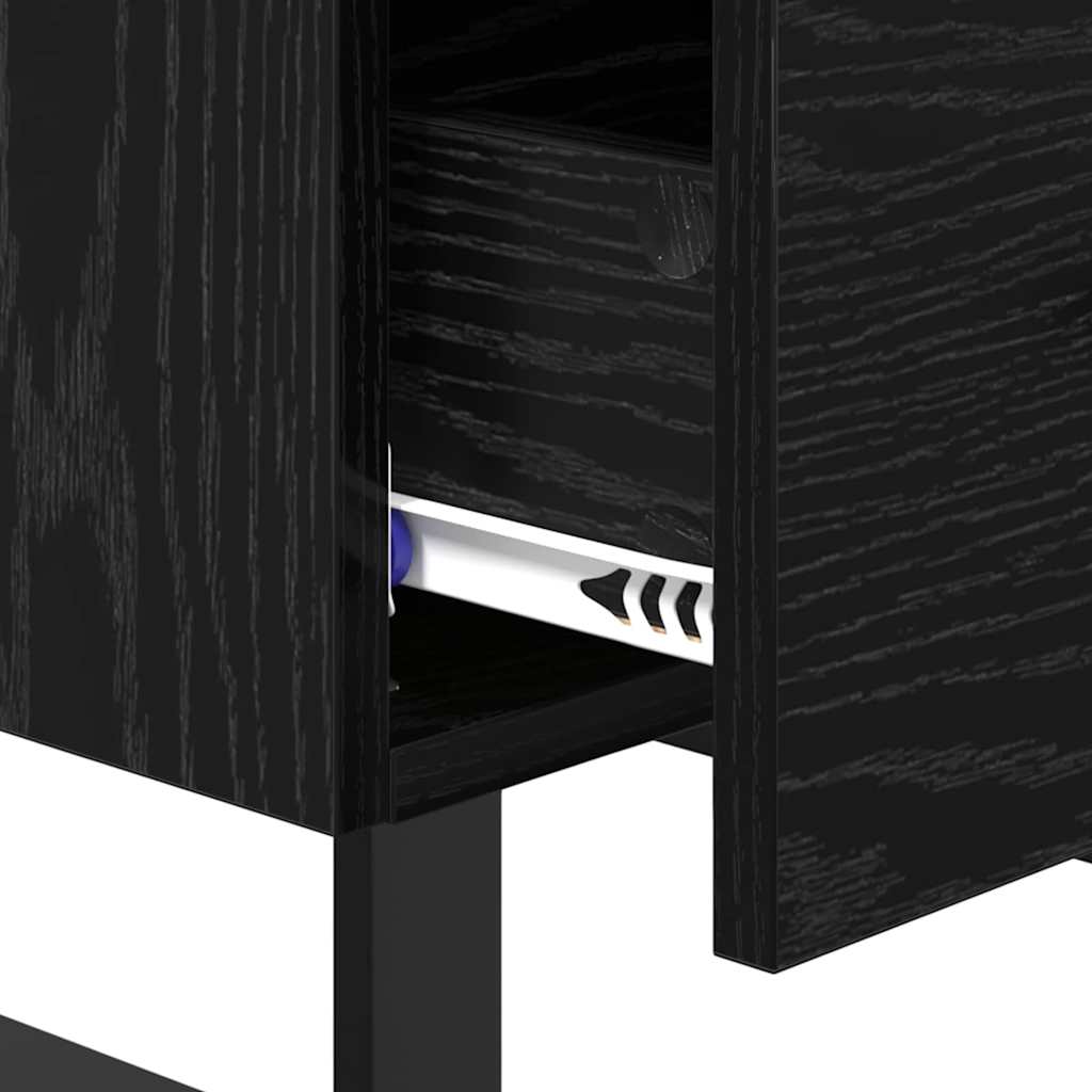 vidaXL Κομοδίνο Μαύρη Οξυά 40 x 35 x 47,5 εκ Επεξεργασμένο ξύλο