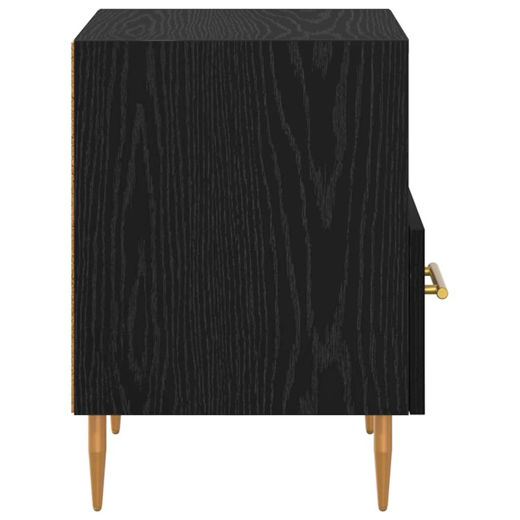 vidaXL Κομοδίνο 2 τμχ. Μαύρο 40 x 35 x 47,5 εκ Επεξεργασμένο Ξύλο