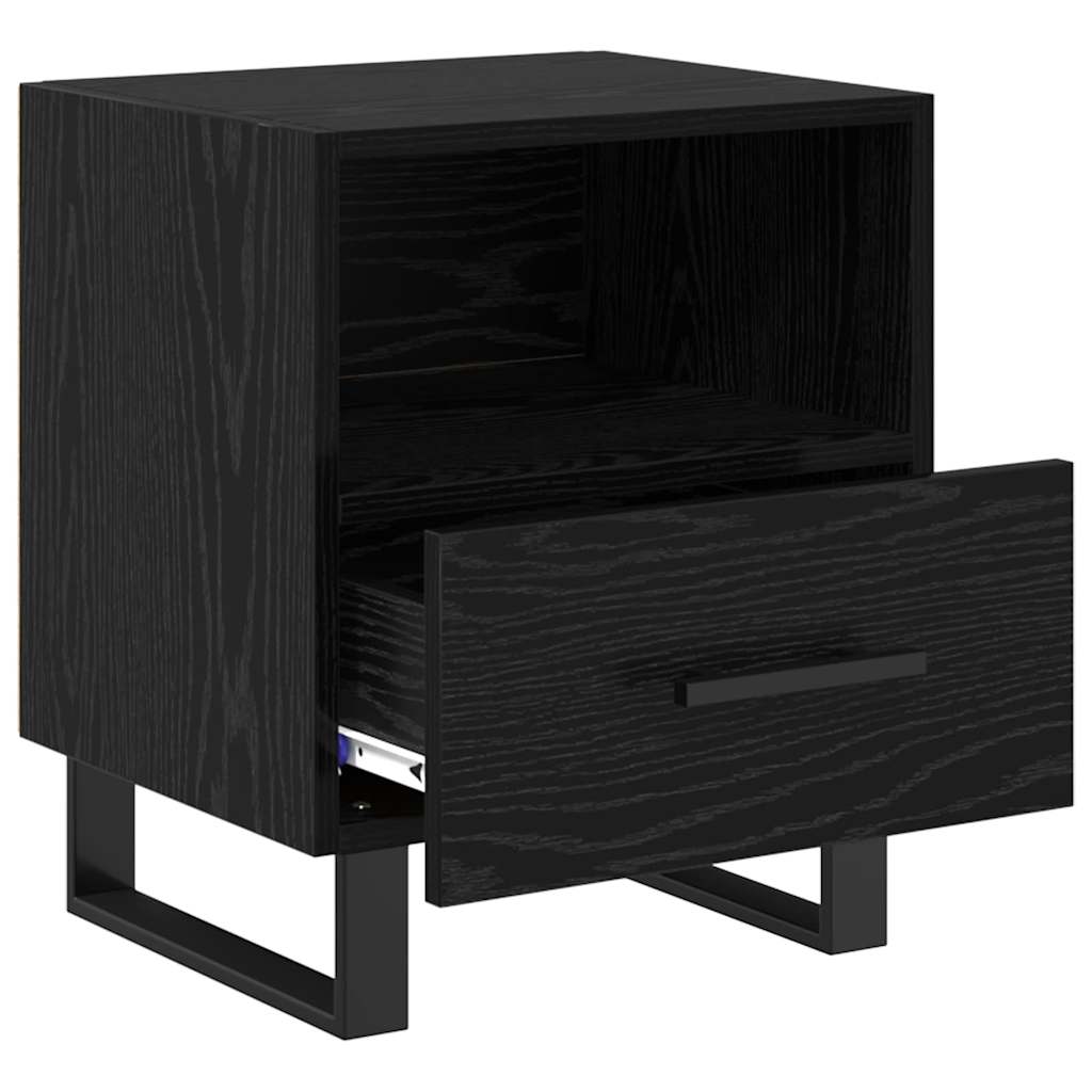 vidaXL Κομοδίνο 2 pcs Μαύρη Οξυά 40 x 35 x 47,5 εκ Επεξεργασμένο ξύλο