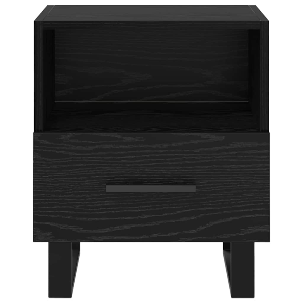 vidaXL Κομοδίνο 2 pcs Μαύρη Οξυά 40 x 35 x 47,5 εκ Επεξεργασμένο ξύλο