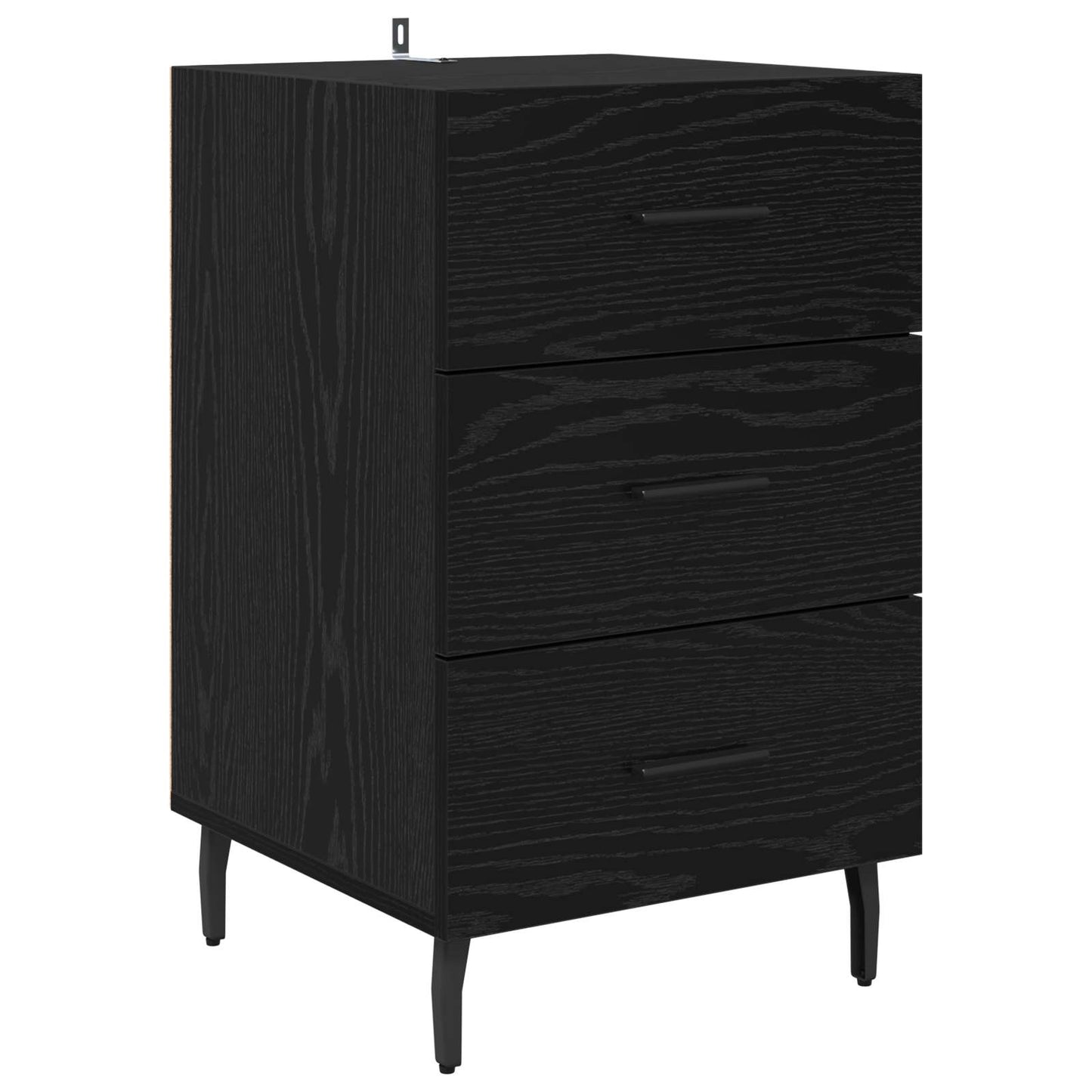 vidaXL Κομοδίνο Μαύρη Οξυά 40 x 40 x 66 εκ. Επεξεργασμένο Ξύλο