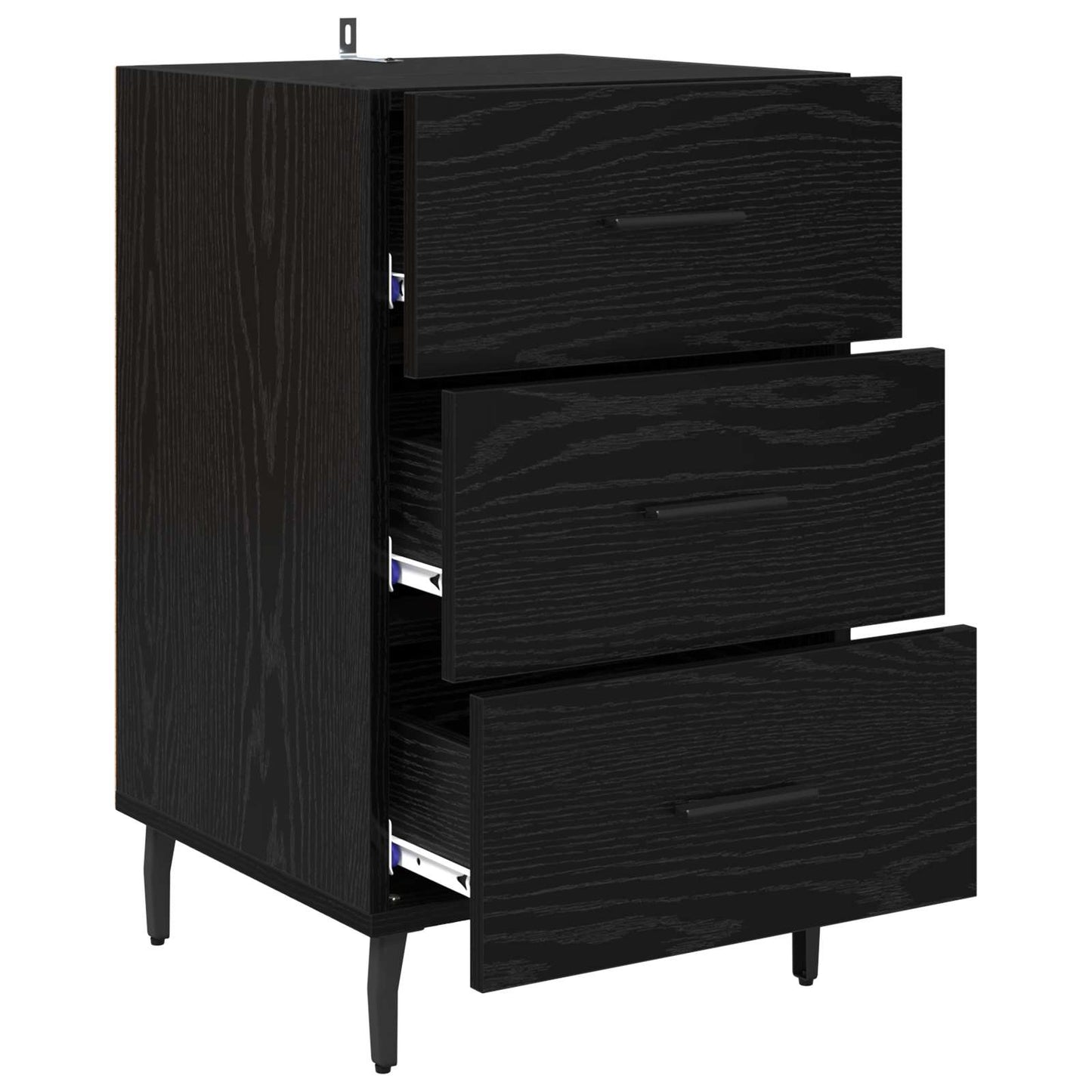 vidaXL Κομοδίνο Μαύρη Οξυά 40 x 40 x 66 εκ. Επεξεργασμένο Ξύλο