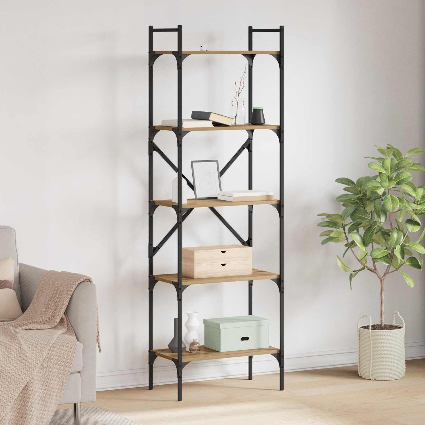 vidaXL Βιβλιοθήκη Artisan Oak 56 x 32 x 174 cm Επεξεργασμένο ξύλο