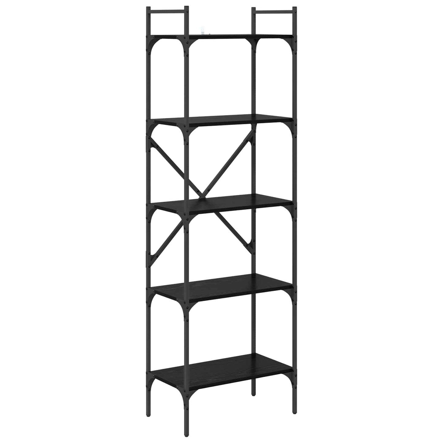 vidaXL Βιβλιοθήκη Μαύρη Οξυά 56 x 32 x 174 cm Επεξεργασμένο ξύλο
