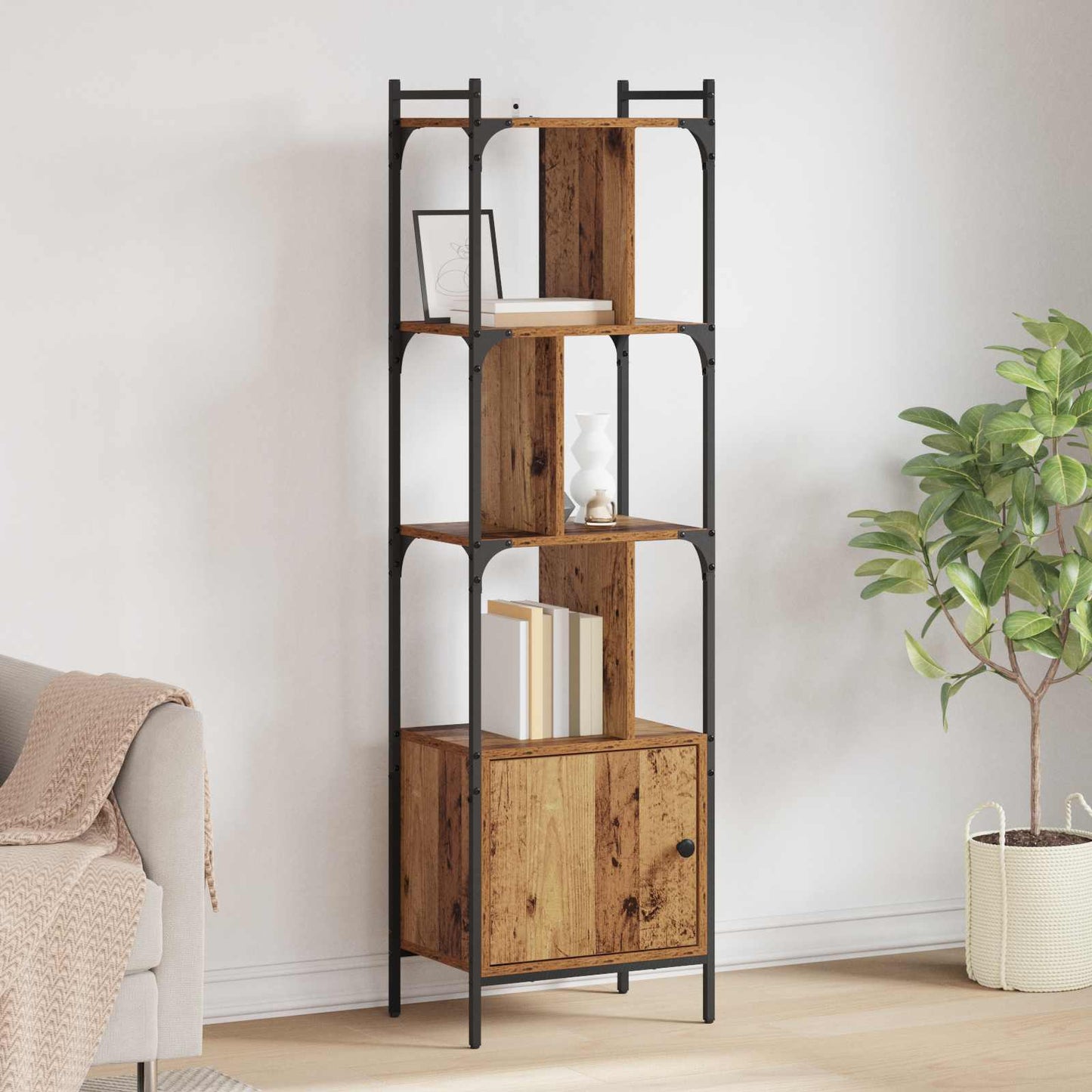 vidaXL Βιβλιοθήκη Παλιό Ξύλο 44,5 x 30 x 154,5 εκ. Επεξεργασμένο ξύλο