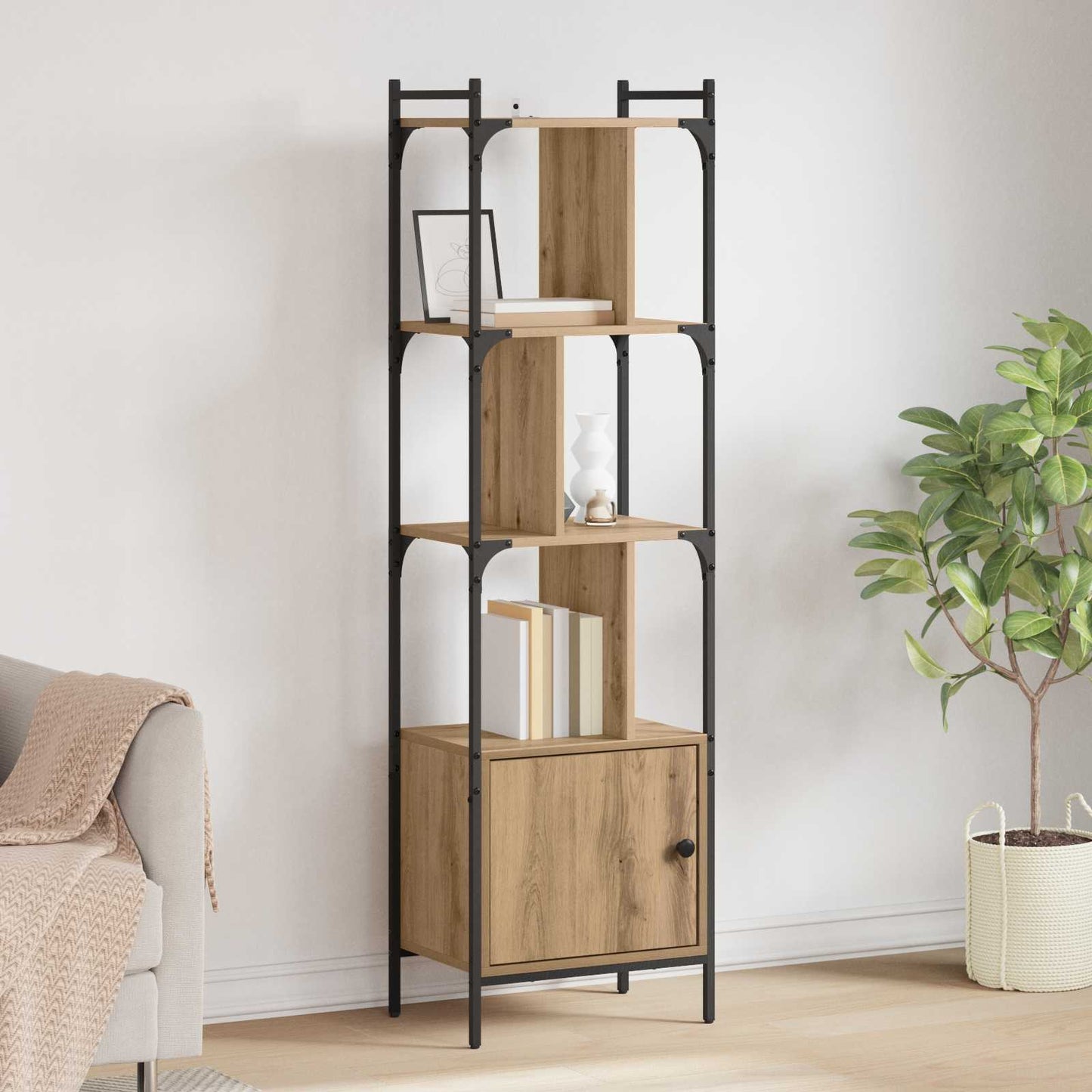 vidaXL Βιβλιοθήκη Artisan Oak 44,5 x 30 x 154,5 εκ. Επεξεργασμένο ξύλο