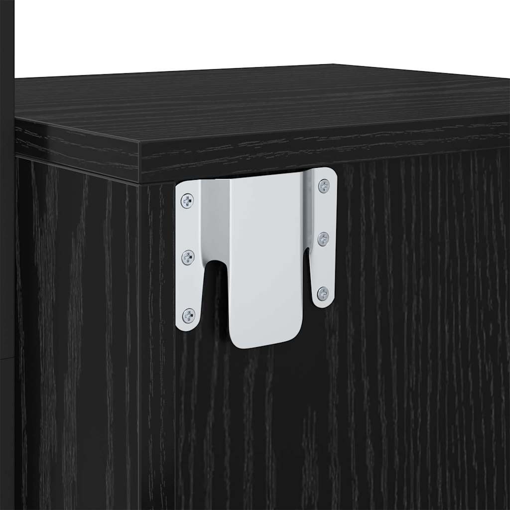 vidaXL Κομοδίνο Μαύρη Οξυά 35 x 30 x 51 εκ. Επεξεργασμένο ξύλο