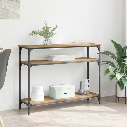 vidaXL Τραπέζι κονσόλας με ράφι Artisan Oak 100 x 29 x 75 εκ.