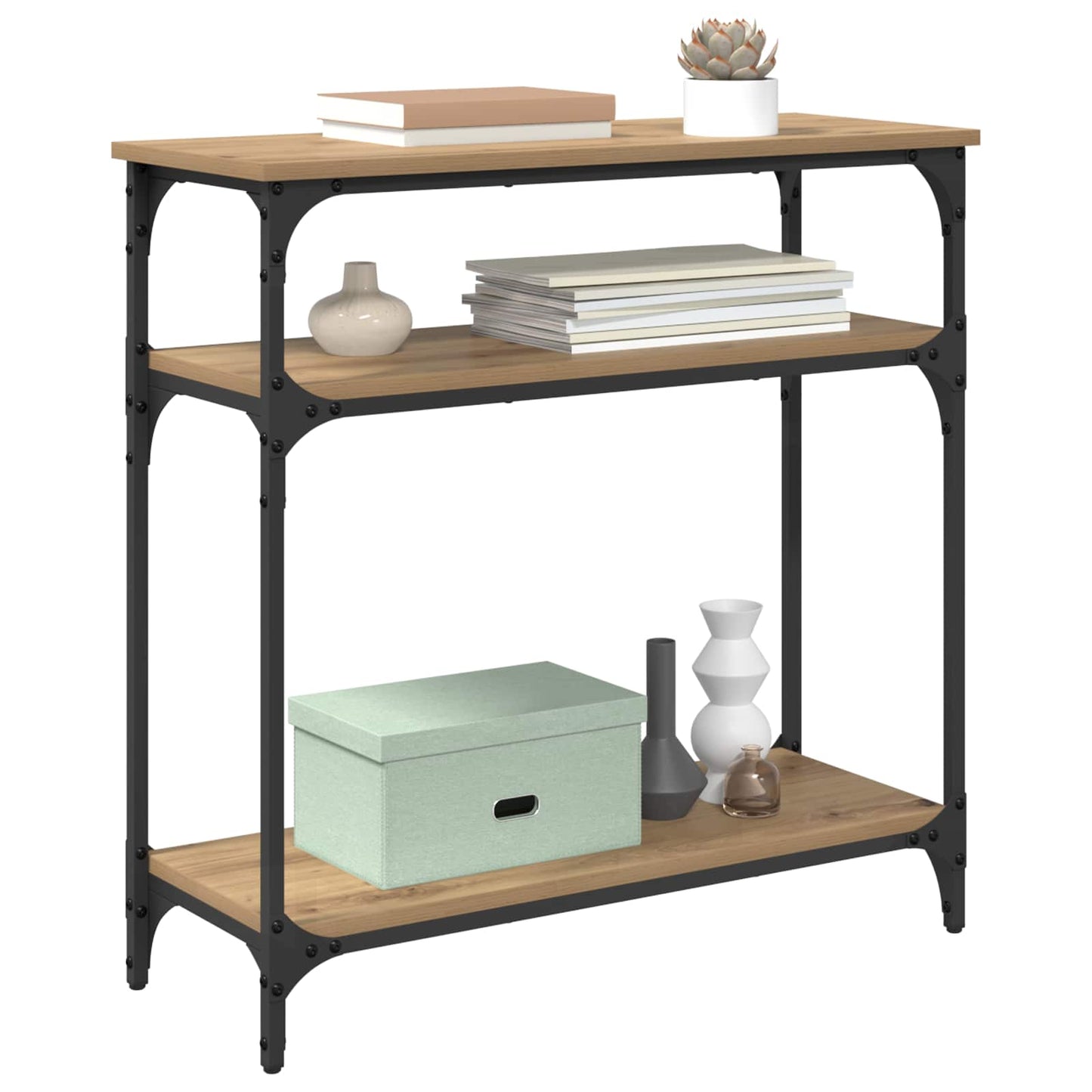 vidaXL Τραπέζι κονσόλας Artisan Oak 75 x 29 x 75 εκ Επεξεργασμένο ξύλο
