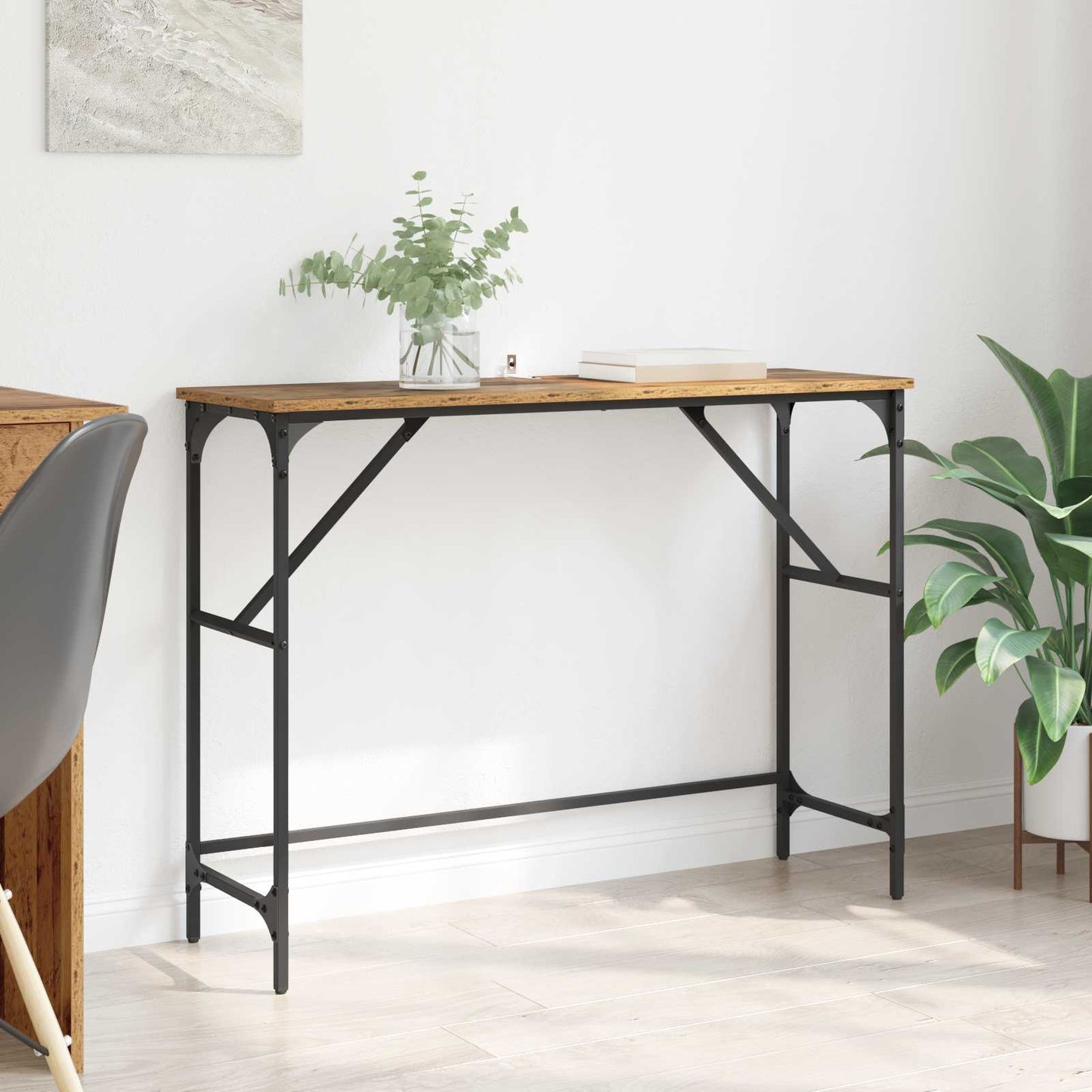 vidaXL Τραπέζι κονσόλας Παλιό ξύλο 100 x 32 x 75 εκ Επεξεργασμένο Ξύλο