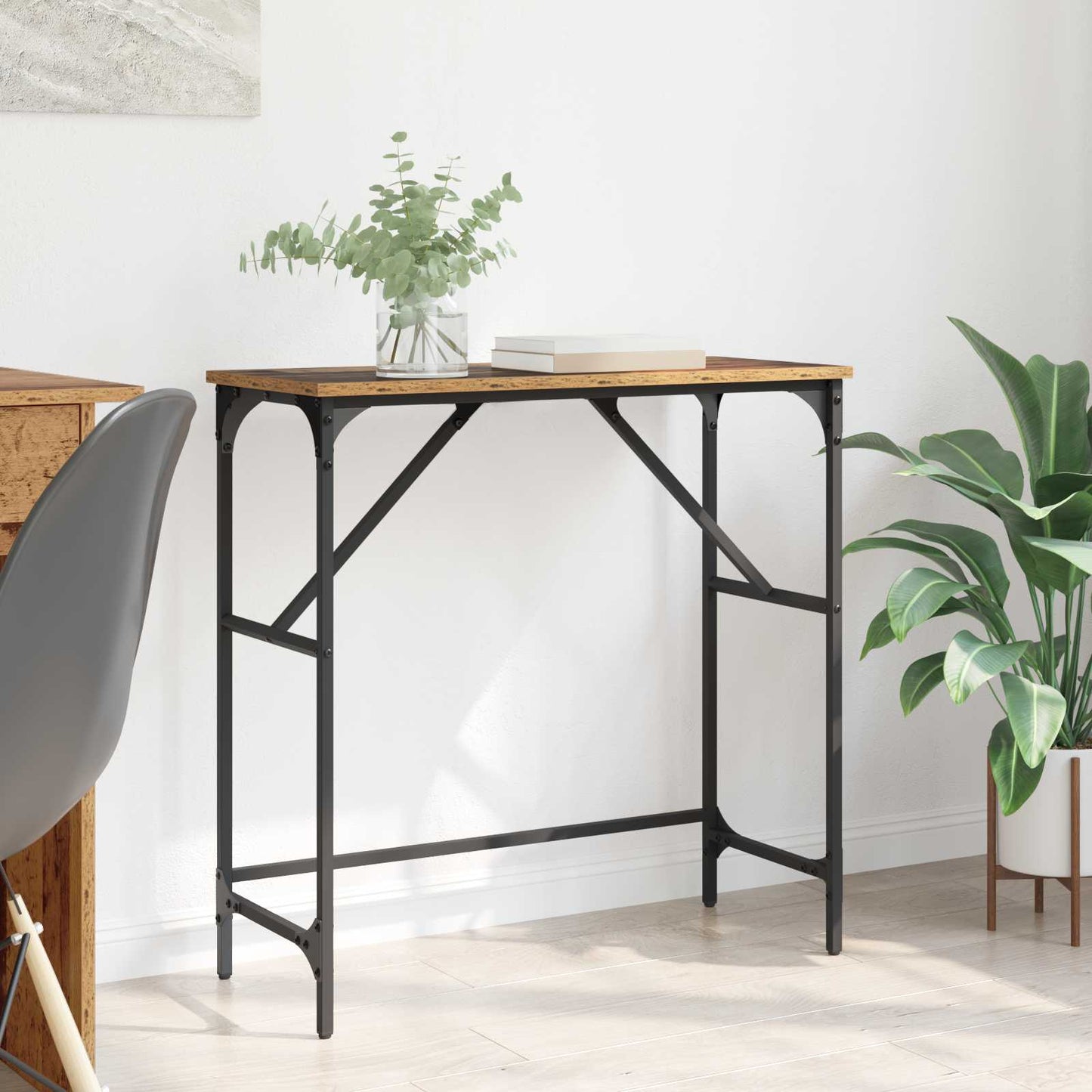 vidaXL Τραπέζι κονσόλας Παλιό ξύλο 75 x 32 x 75 εκ. Επεξεργασμένο Ξύλο