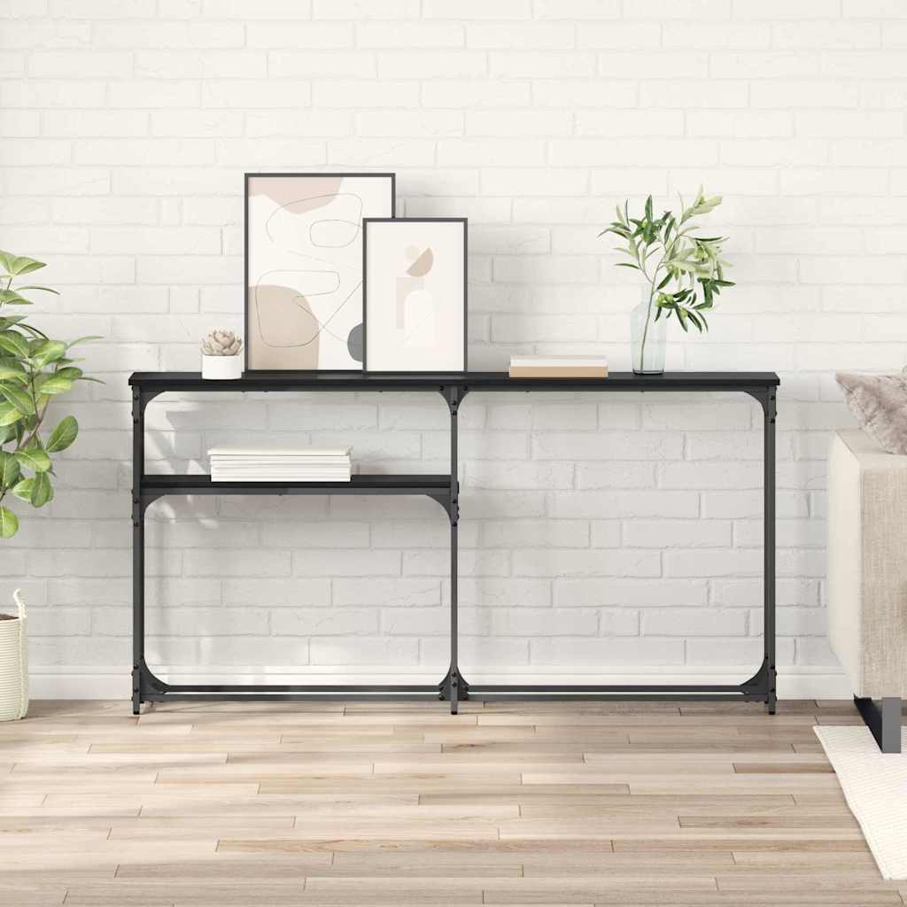 vidaXL ΤραπέζιΚονσόλας Μαύρη Οξυά 146 x 22.5 x 75 εκ.