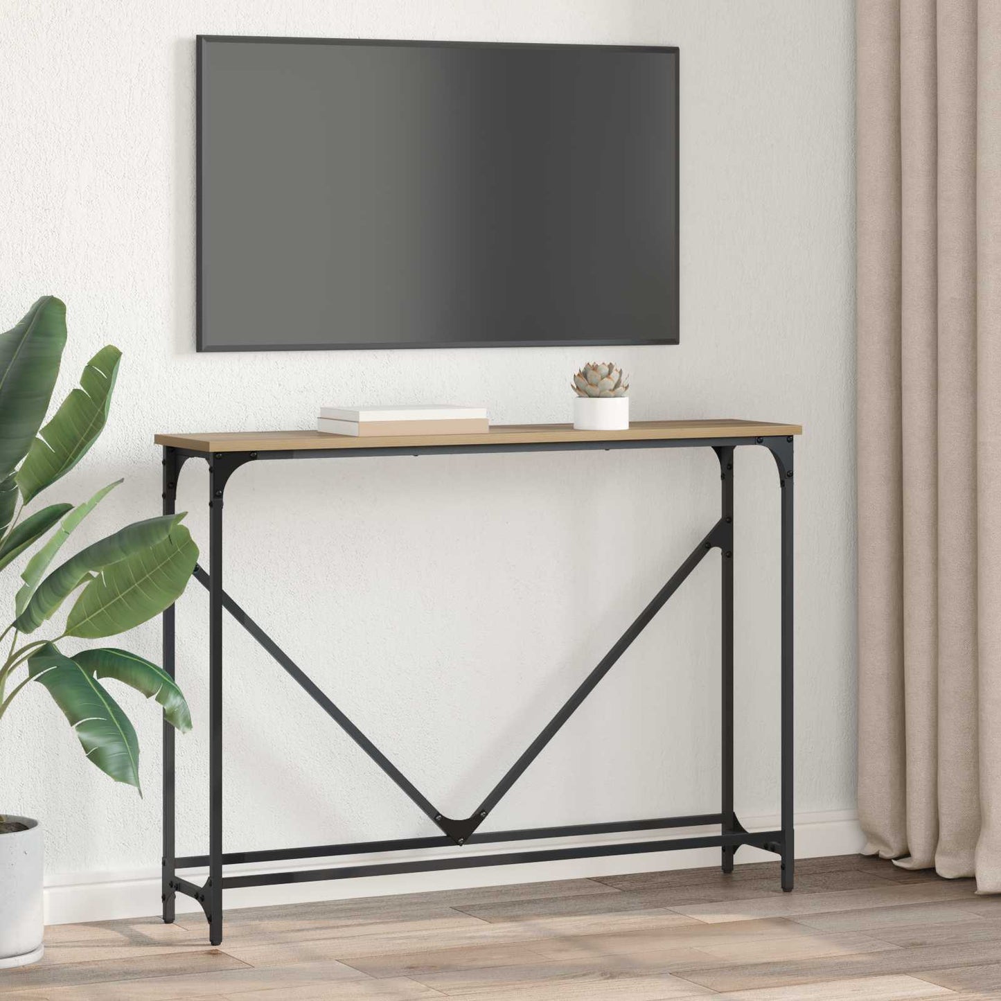 vidaXL Τραπέζι κονσόλας Artisan Oak 102 x 23 x 75 εκ