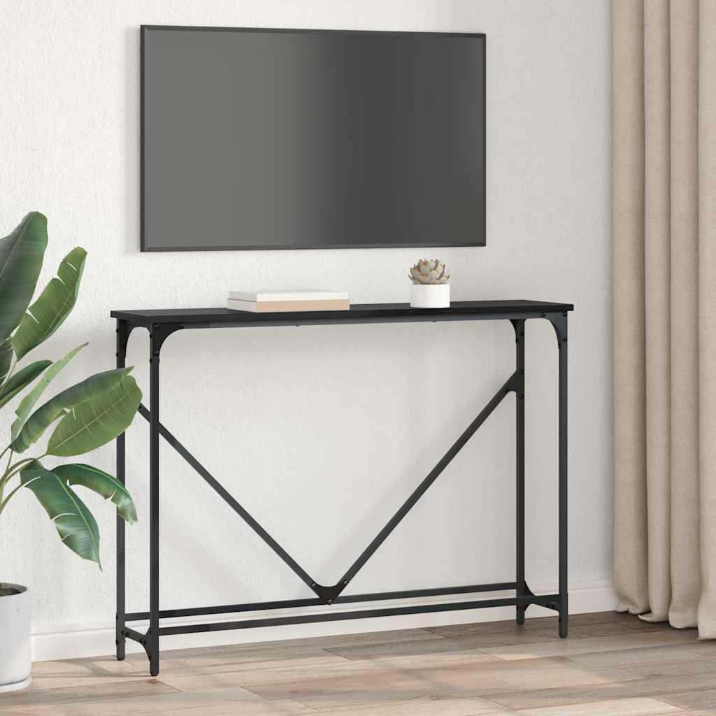 vidaXL Τραπέζι κονσόλας Μαύρη δρυς 102 x 22.5 x 75 εκ.