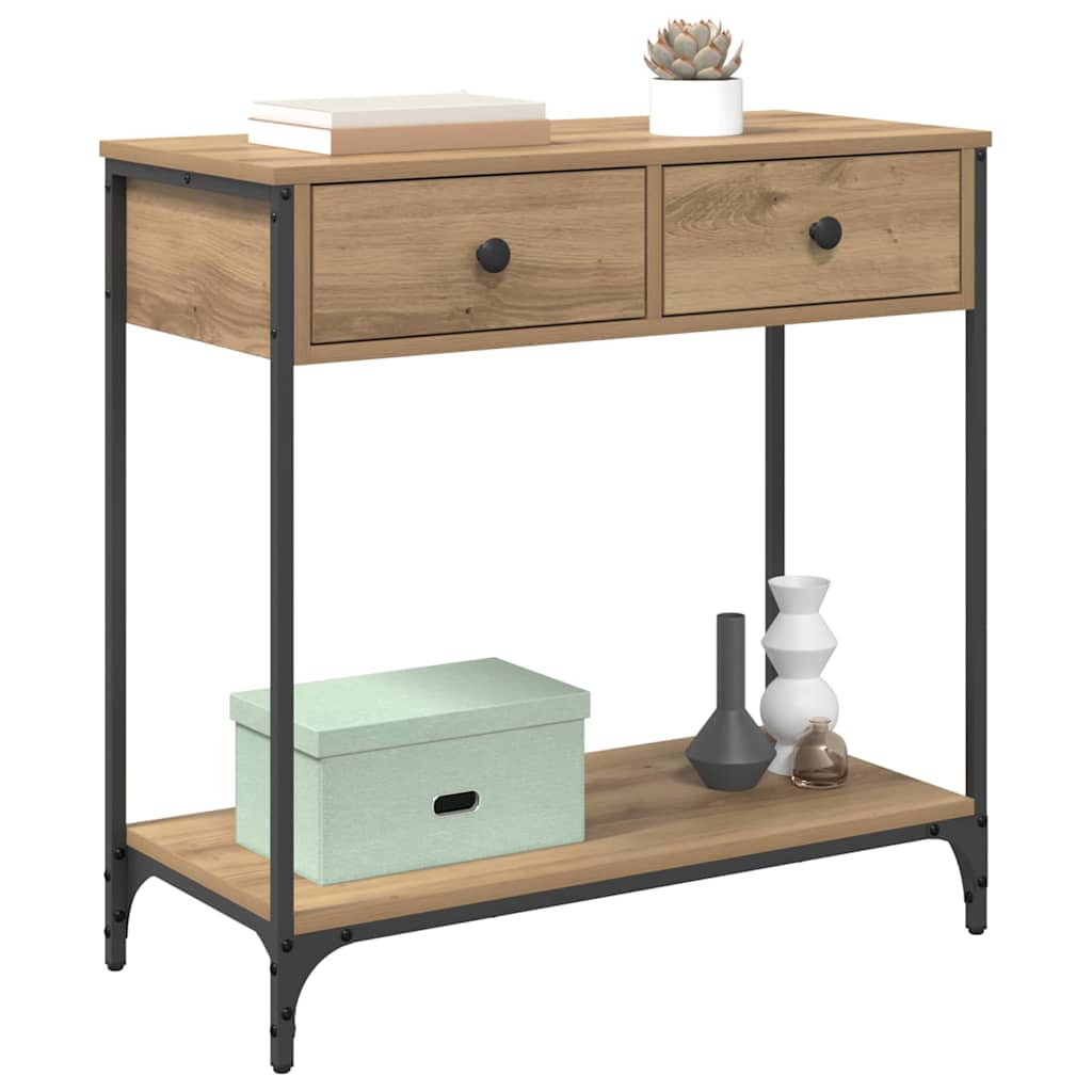 vidaXL Τραπέζι κονσόλας με συρτάρι Artisan Oak 75 x 34,5 x 75 εκ