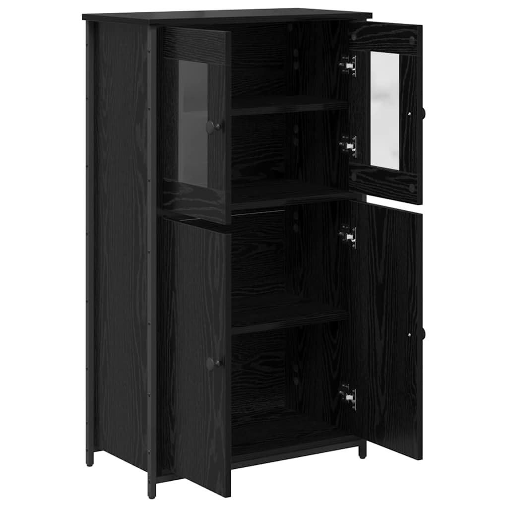 vidaXL Highboard Μαύρη Οξυά 62 x 32 x 106,5 εκ Επεξεργασμένο ξύλο