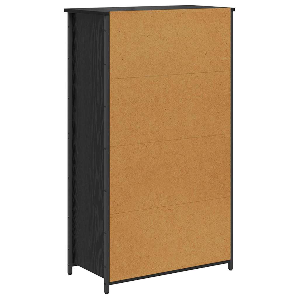 vidaXL Highboard Μαύρη Οξυά 62 x 32 x 106,5 εκ Επεξεργασμένο ξύλο