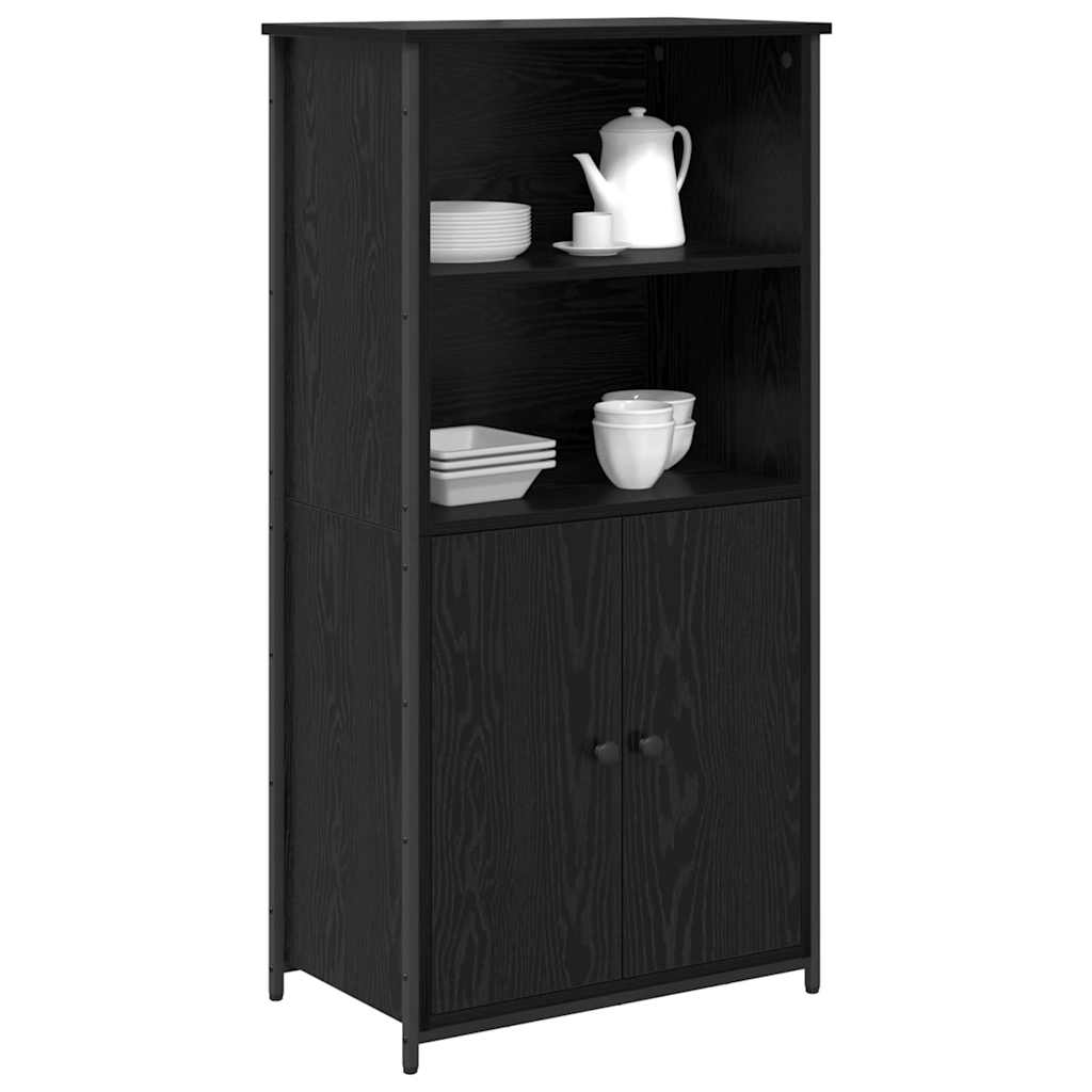 vidaXL Highboard Μαύρη Οξυά 62 x 36 x 121,5 εκ Επεξεργασμένο ξύλο