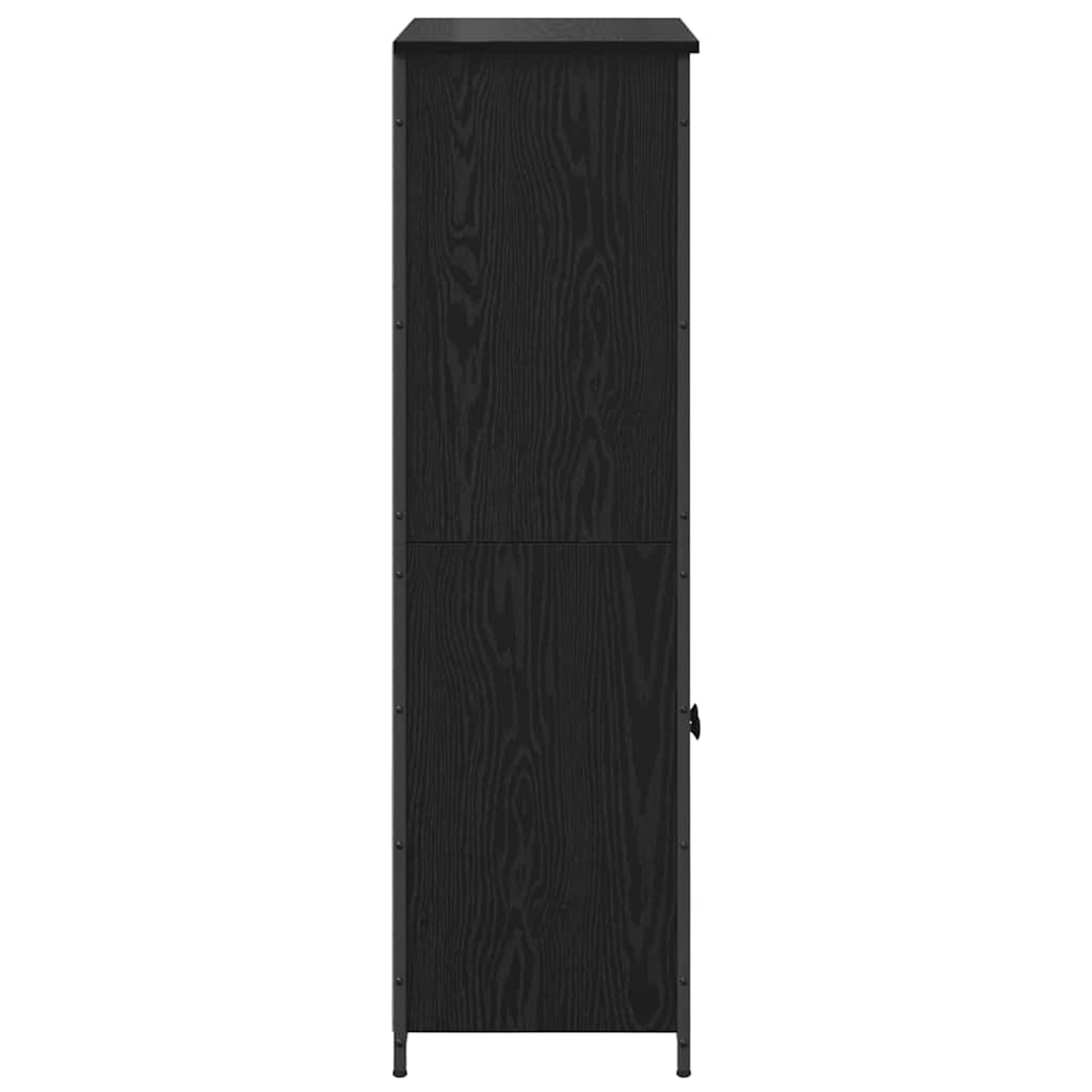 vidaXL Highboard Μαύρη Οξυά 62 x 36 x 121,5 εκ Επεξεργασμένο ξύλο