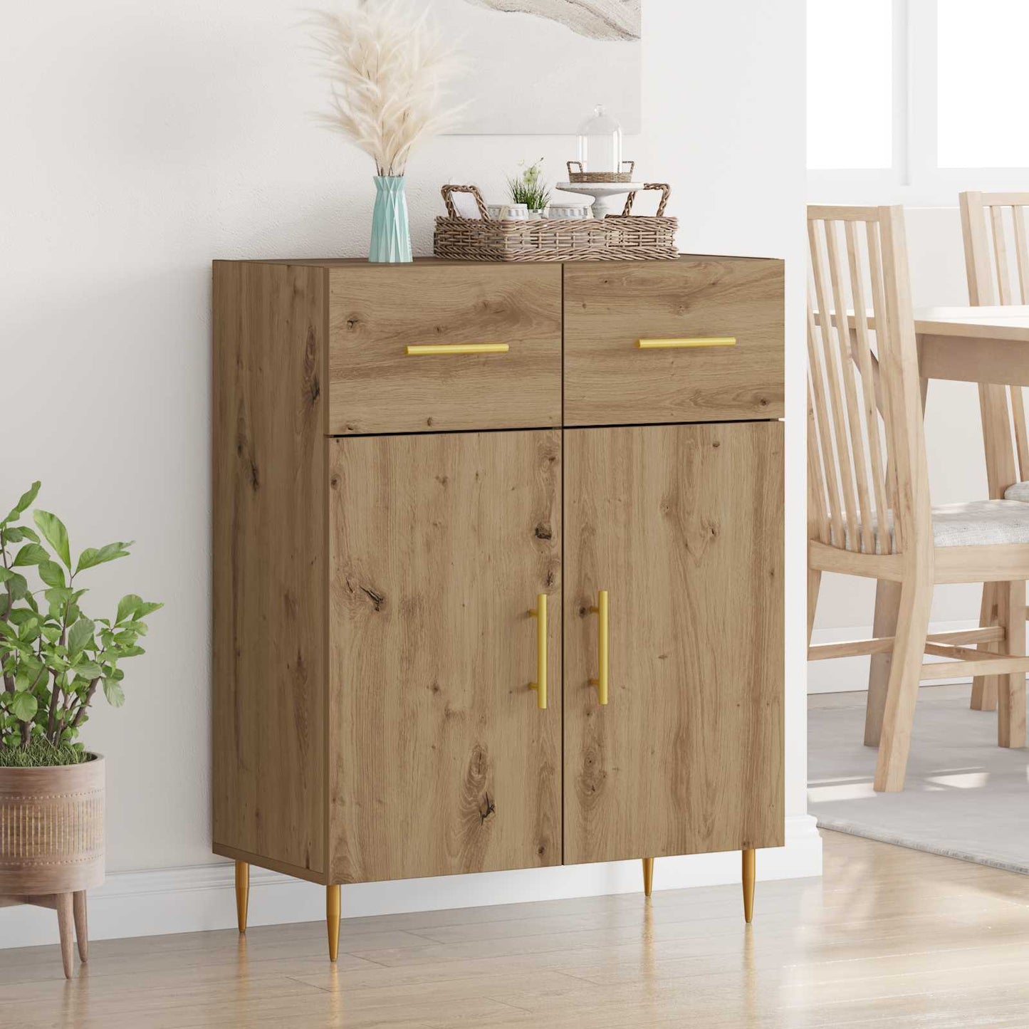 vidaXL Πλαϊνό γραφείο με συρτάρι Artisan Oak 69,5 x 34 x 90 εκ.