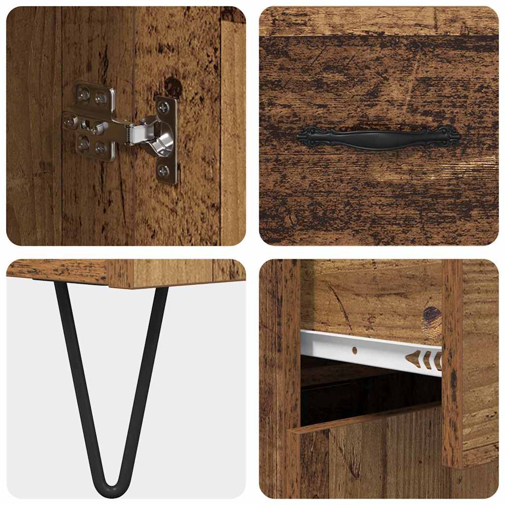 vidaXL Πλαϊνό γραφείο Παλιό Ξύλο 69,5 x 34 x 90 εκ. Επεξεργασμένο ξύλο