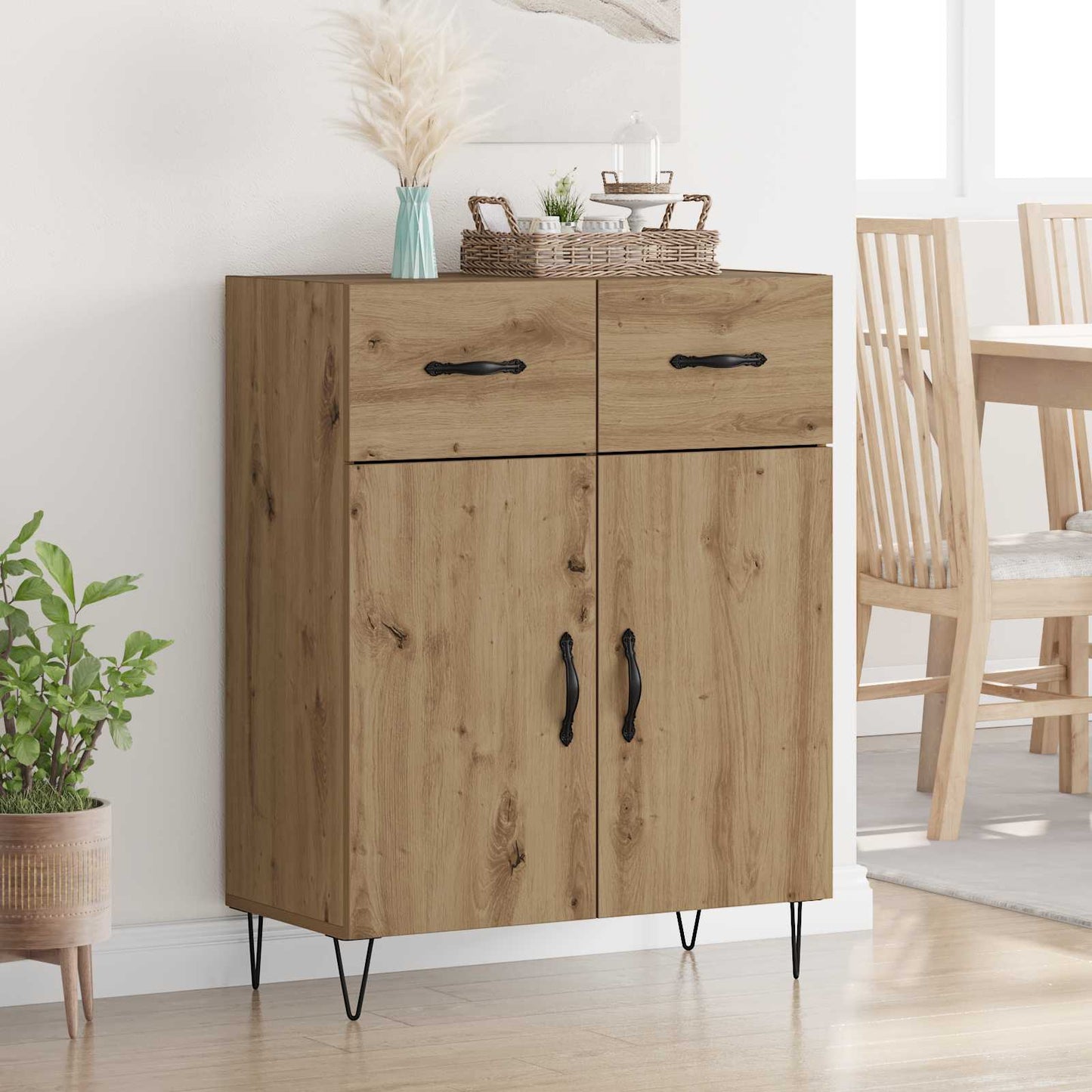 vidaXL Πλαϊνό γραφείο με συρτάρι Artisan Oak 69,5 x 34 x 90 εκ.