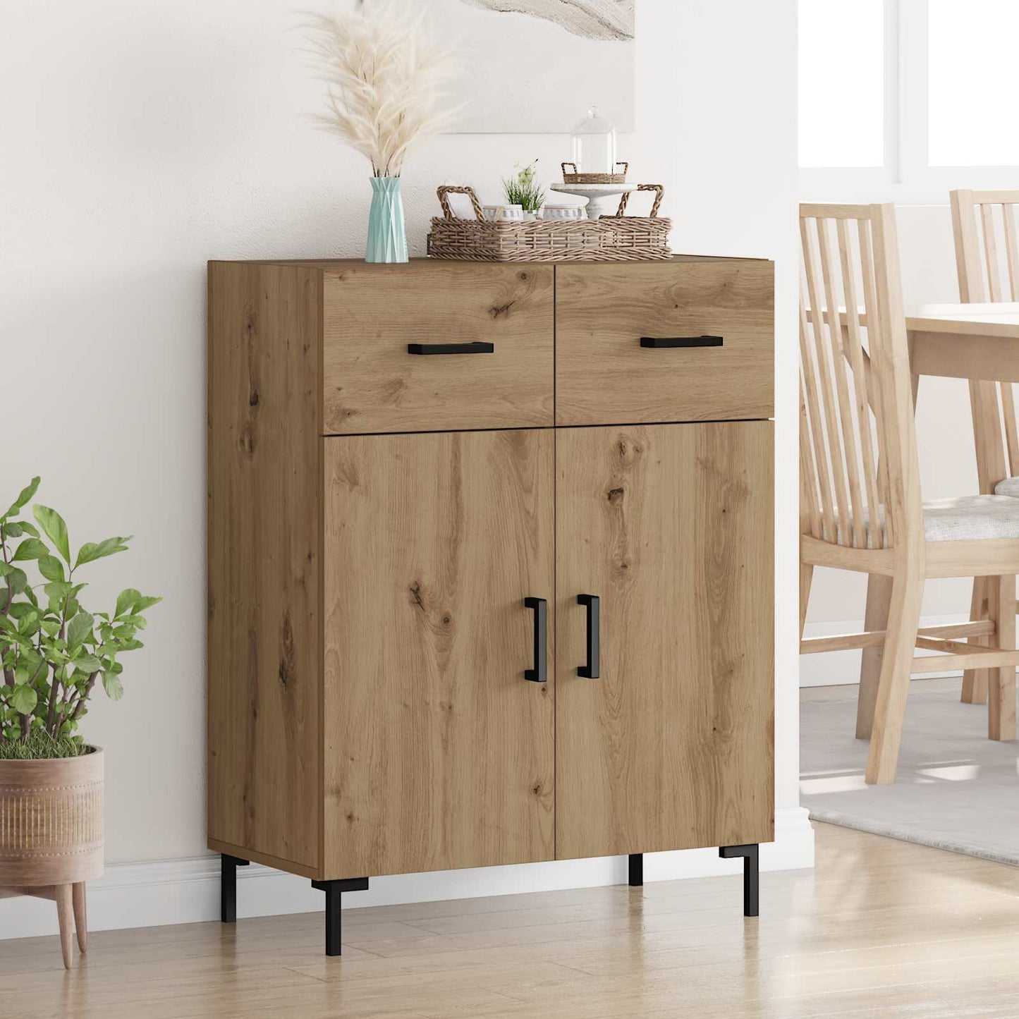 vidaXL Πλαϊνό γραφείο με συρτάρι Artisan Oak 69,5 x 34 x 90 εκ.