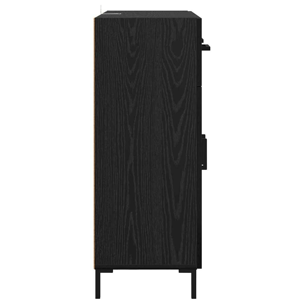 vidaXL Πλαϊνό γραφείο Μαύρη Οξυά 69,5 x 34 x 90 εκ. Επεξεργασμένο ξύλο