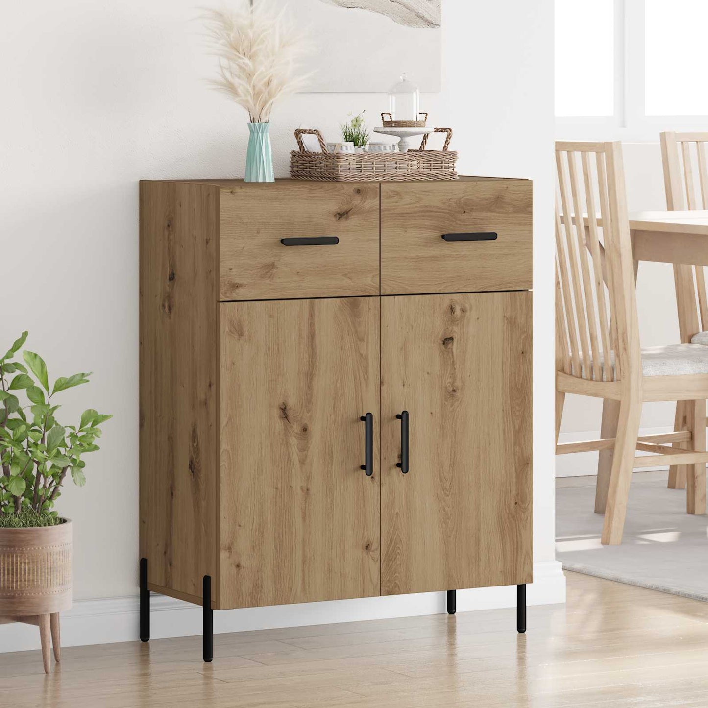 vidaXL Πλαϊνό γραφείο με συρτάρι Artisan Oak 69,5 x 34 x 90 εκ.