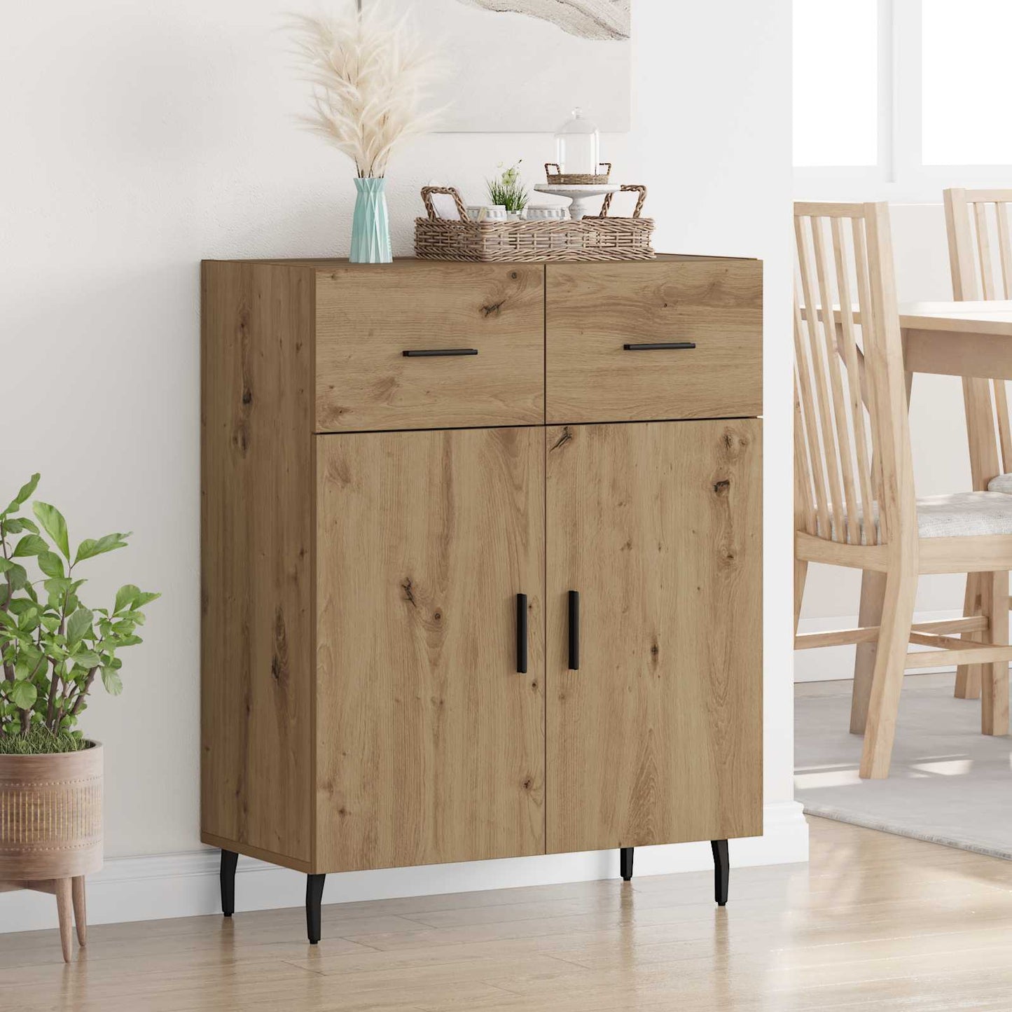 vidaXL Πλαϊνό γραφείο με συρτάρι Artisan Oak 69,5 x 34 x 90 εκ.