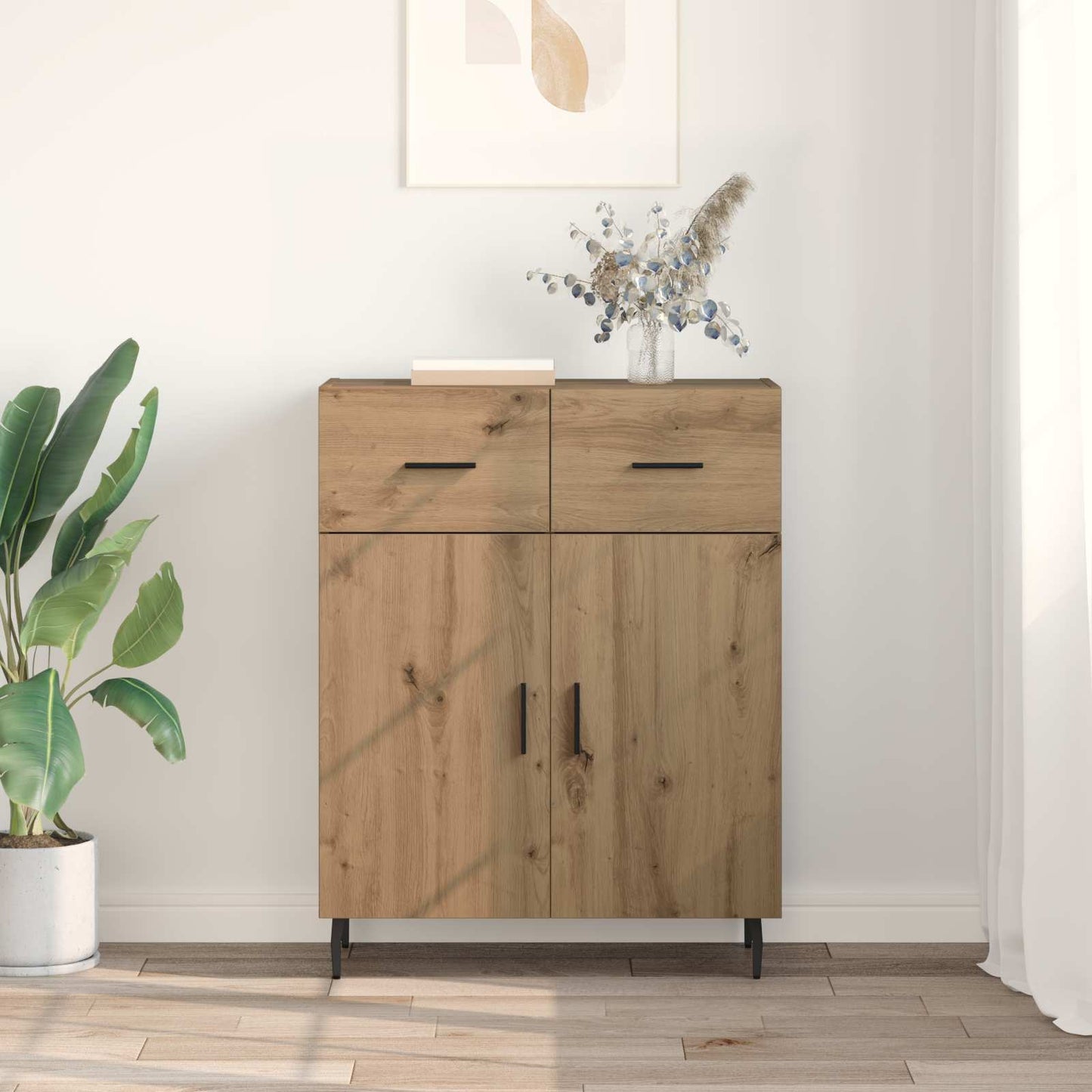 vidaXL Πλαϊνό γραφείο με συρτάρι Artisan Oak 69,5 x 34 x 90 εκ.