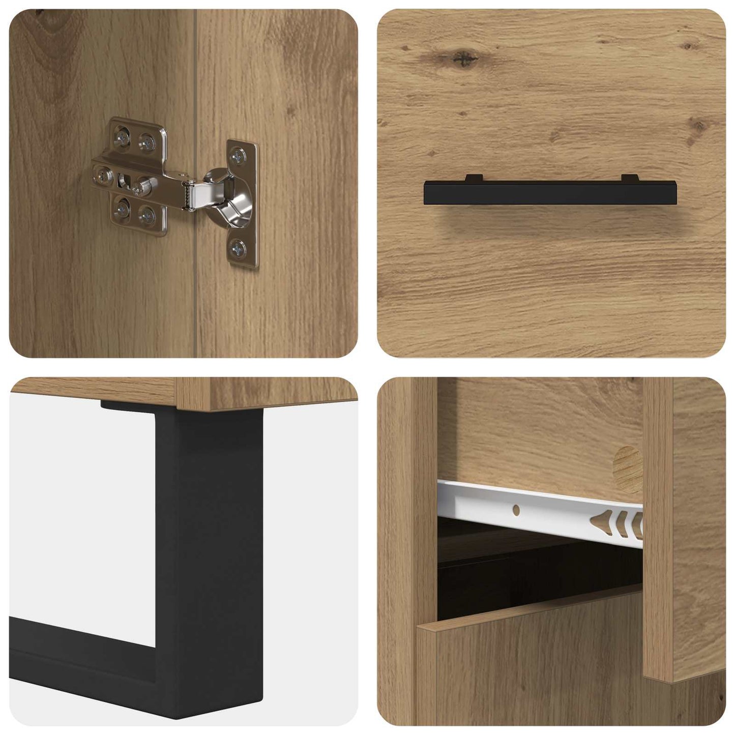 vidaXL Πλαϊνό γραφείο με συρτάρι Artisan Oak 69,5 x 34 x 90 εκ.