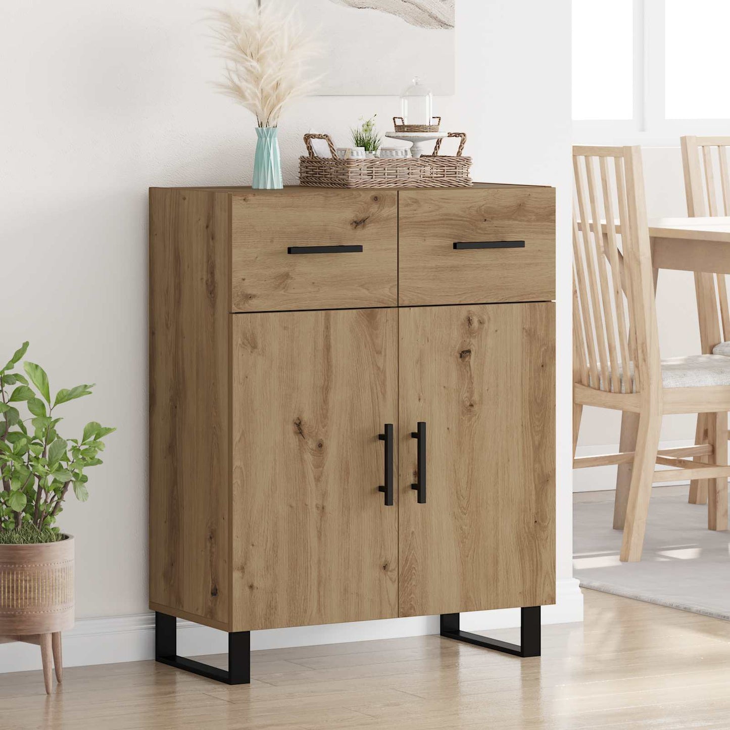 vidaXL Πλαϊνό γραφείο με συρτάρι Artisan Oak 69,5 x 34 x 90 εκ.