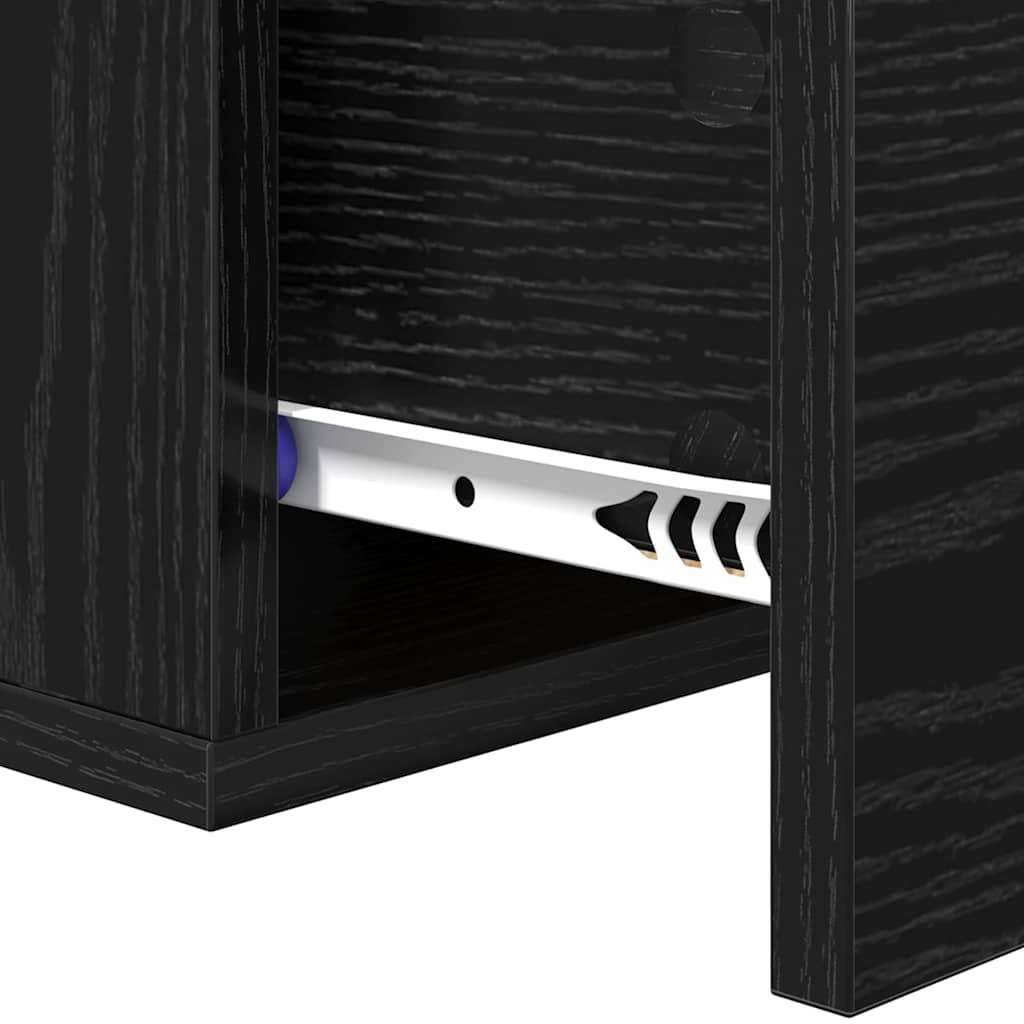 vidaXL Τοίχου κομοδίνο 35 x 35 x 20 εκ Επεξεργασμένο Ξύλο Μαύρη Οξυά
