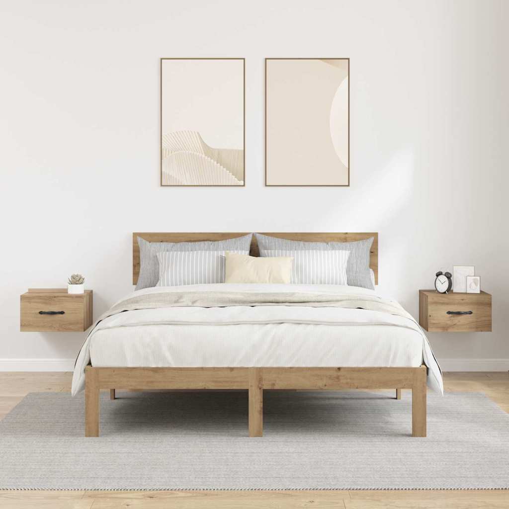 vidaXL Κομοδίνο 2 pcs artisan δρυς 35 x 35 x 20 εκ Επεξεργασμένο ξύλο